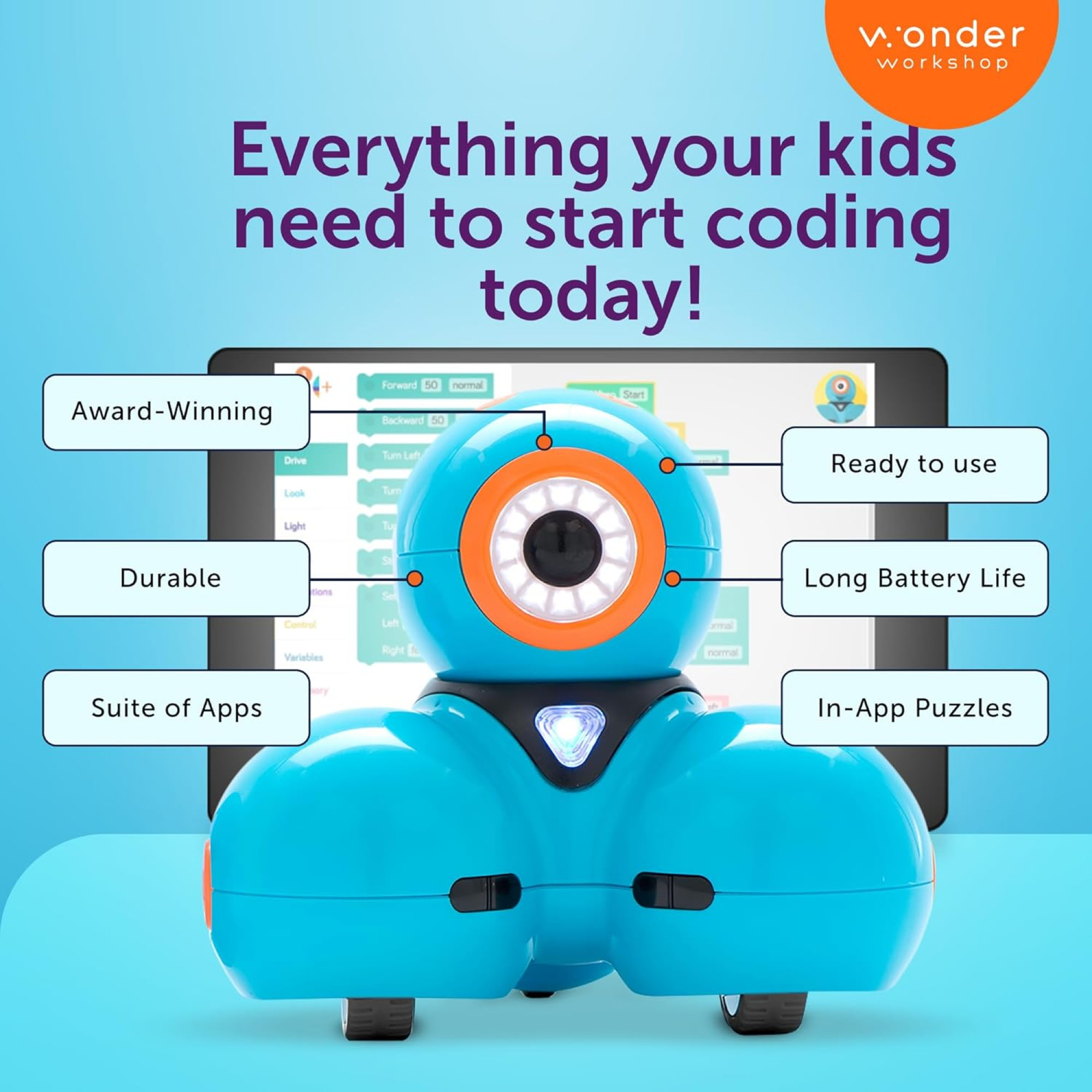 Робот Wonder Workshop Dash - Навчальний бот для програмування